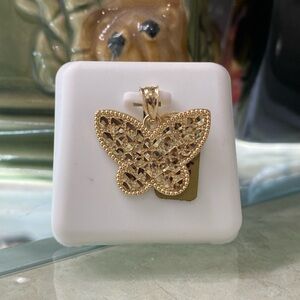 14K Yellow Gold Butterfly Pendant